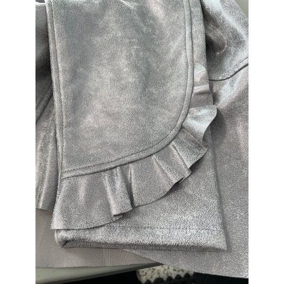 C Wonder by Christian Siriano Metallic Knit Ruffle Jacket Size 2X Antique Silver - Picture 7 of 9